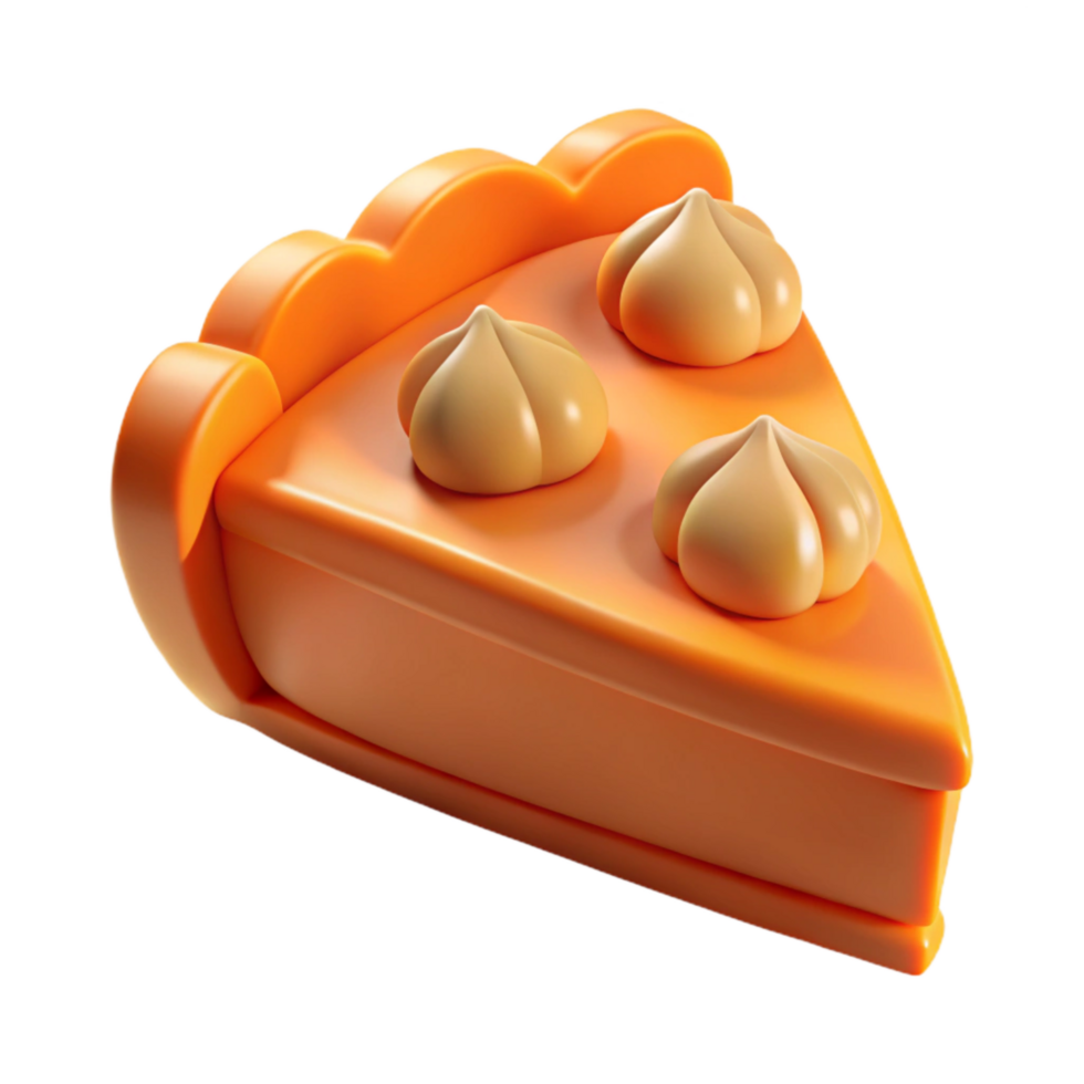 dramatic rustic Orange Pumpkin Pie Slice Cutout Transparent Background genuine png