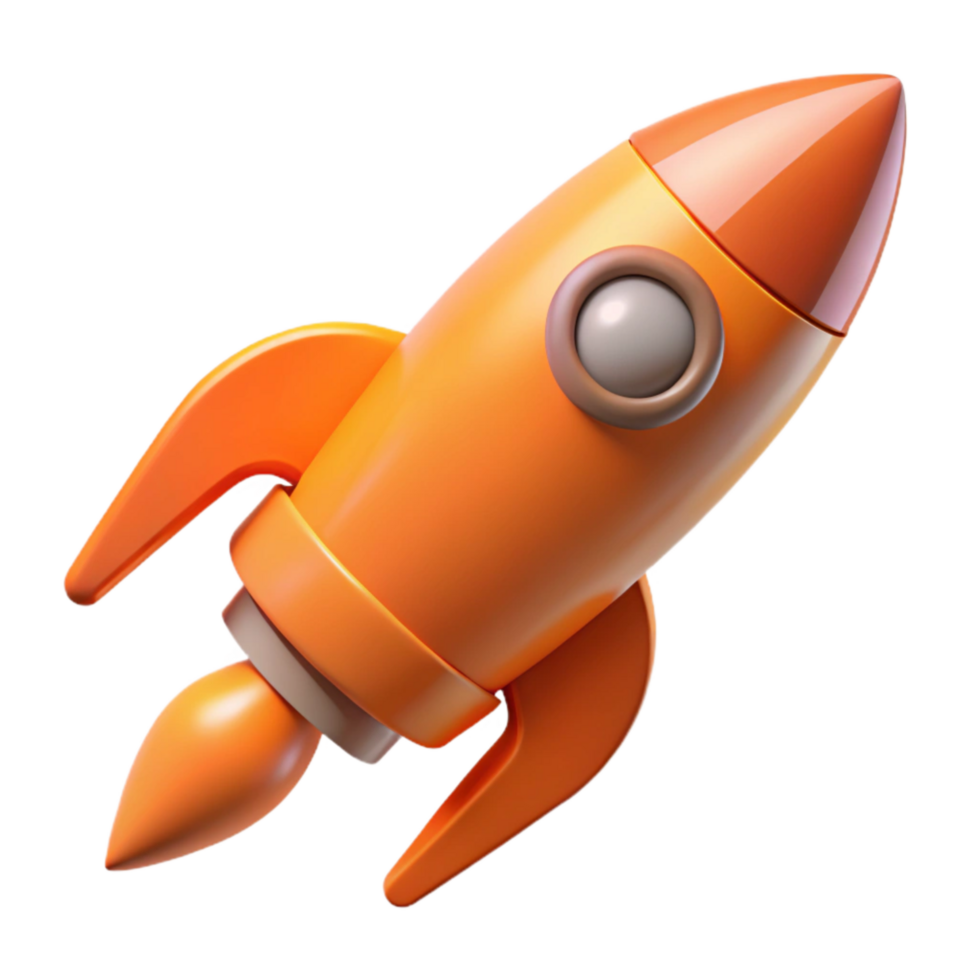 wonderful contemporary Orange Rocket Launching Upwards Transparent high resolution png