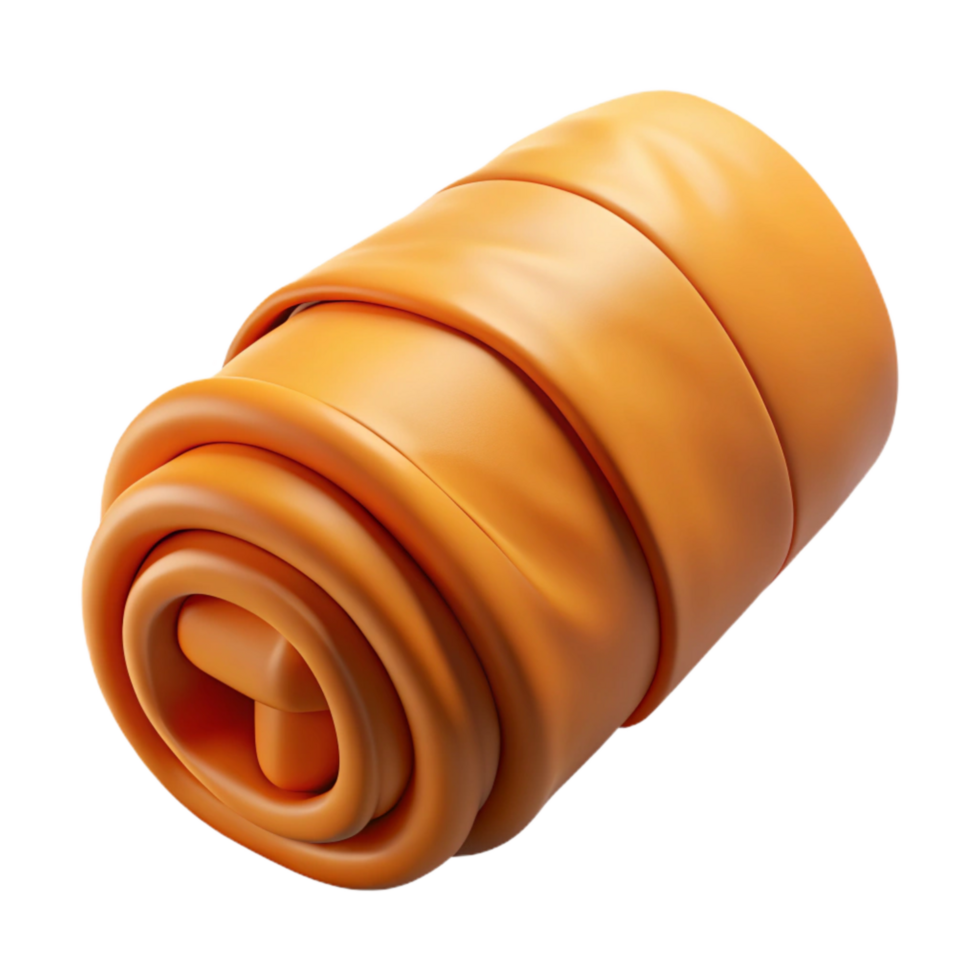 beautiful traditional Orange Sleeping Bag Rolled Up Isolated authentic png
