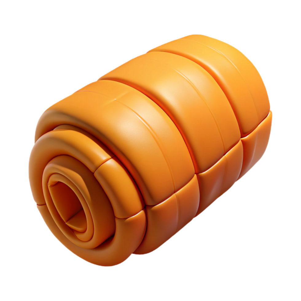extraordinary artistic Orange Sleeping Bag Rolled Up Isolated genuine png