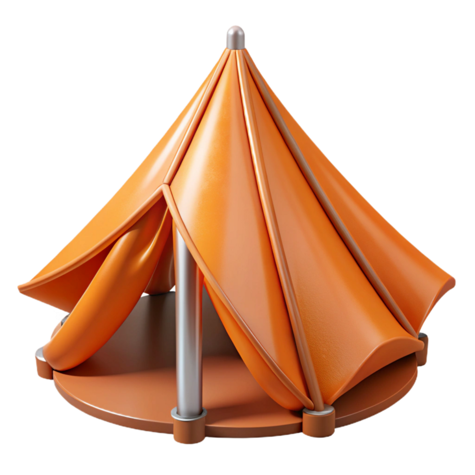 elegant modern Orange Tent Poles Aluminum Close Up Isolated Element professional png