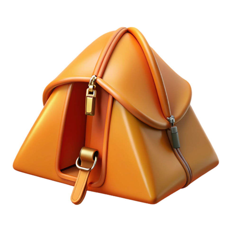 extraordinary rustic Orange Tent Zipper Close Up Isolated Element detailed png