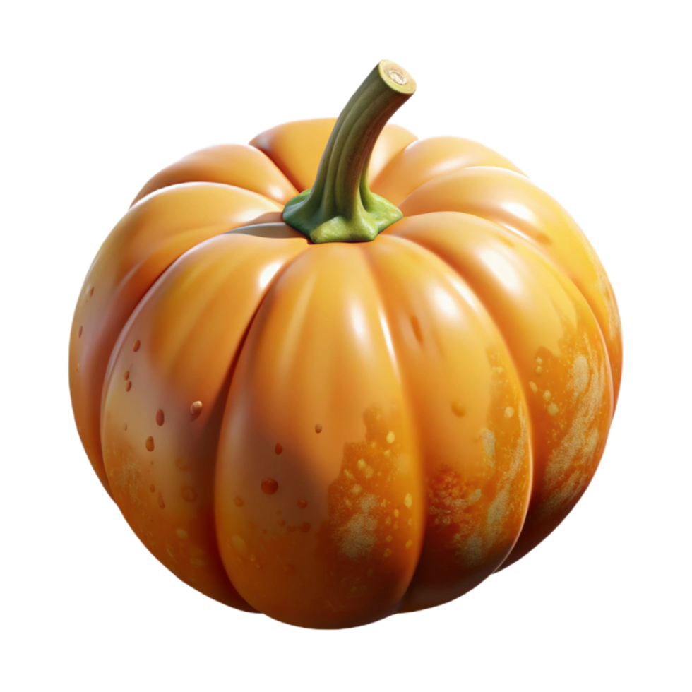 wonderful creative Orange Thanksgiving Pumpkin Isolated with Stem png