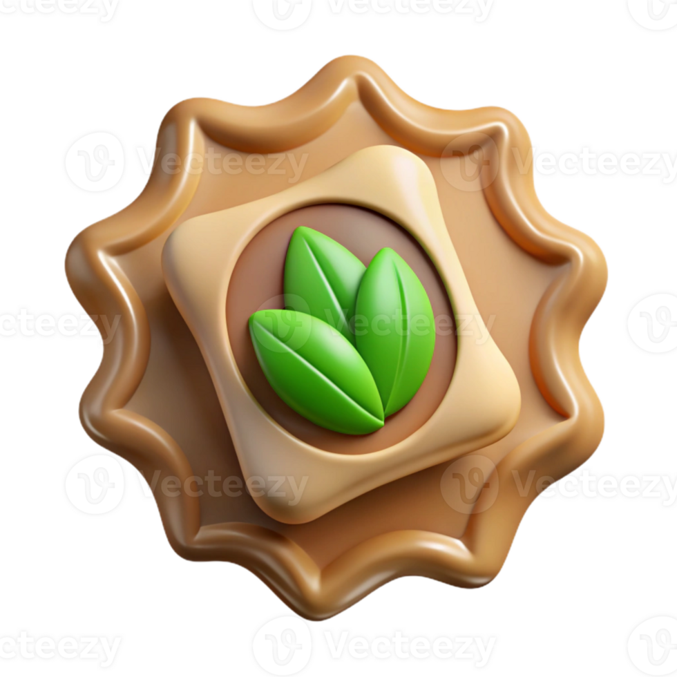dramatic abstract Organic Food Label Green Transparent Background premium png