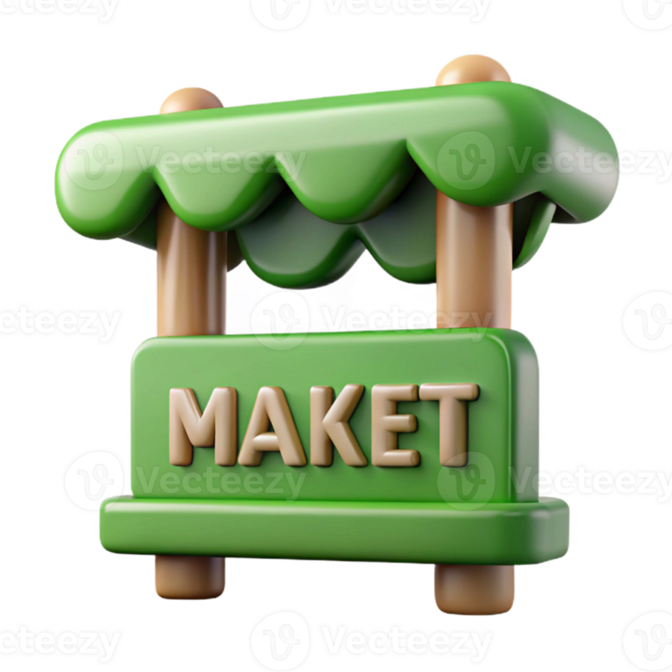 beautiful traditional Organic Market Sign Green Text Isolated Element png