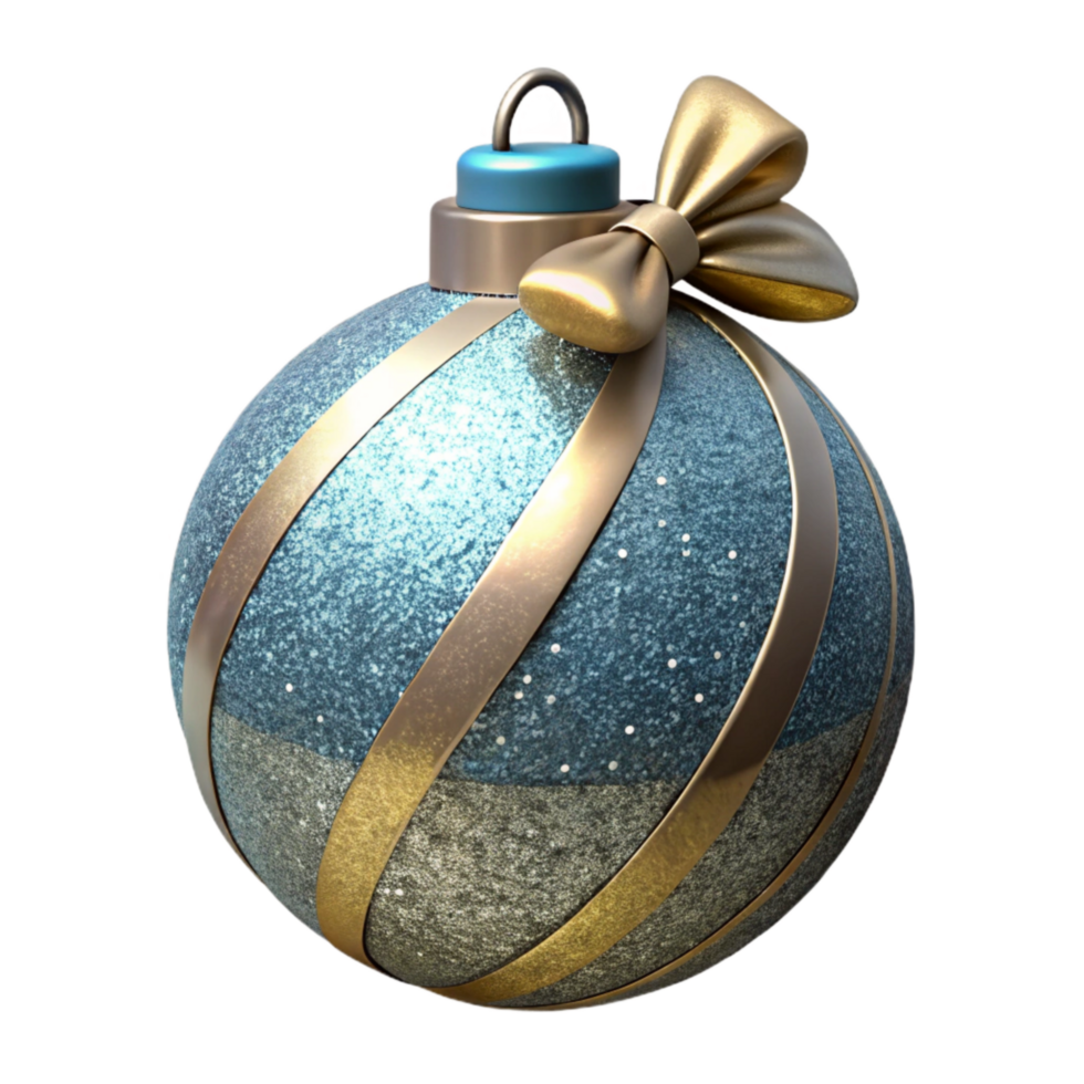 stunning vintage Ornament with Glitter and Ribbon Transparent Background high resolution png