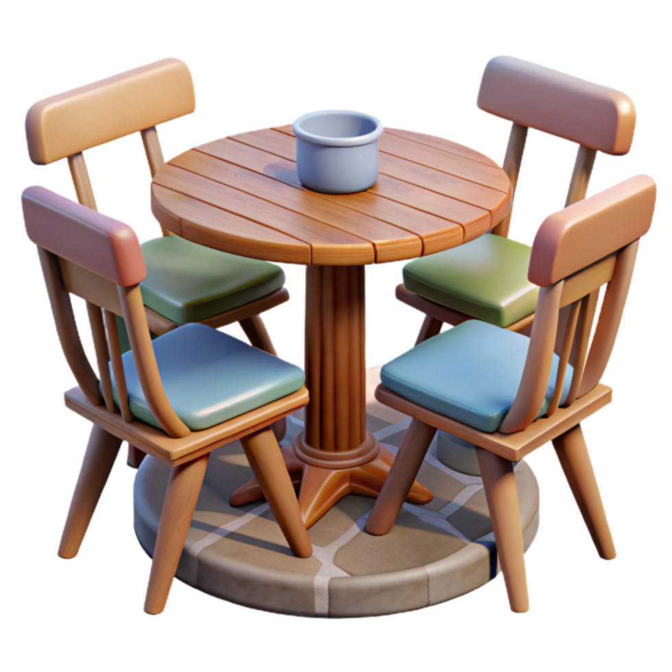dramatic abstract Outdoor Cafe Table and Chairs Isolated Cutout professional png