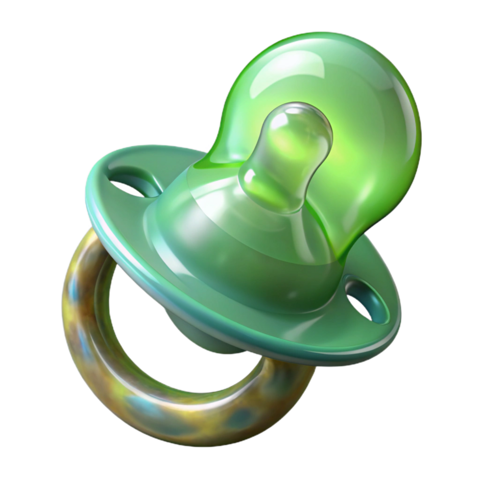 impressive modern Pacifier Green and Transparent Isolated professional png