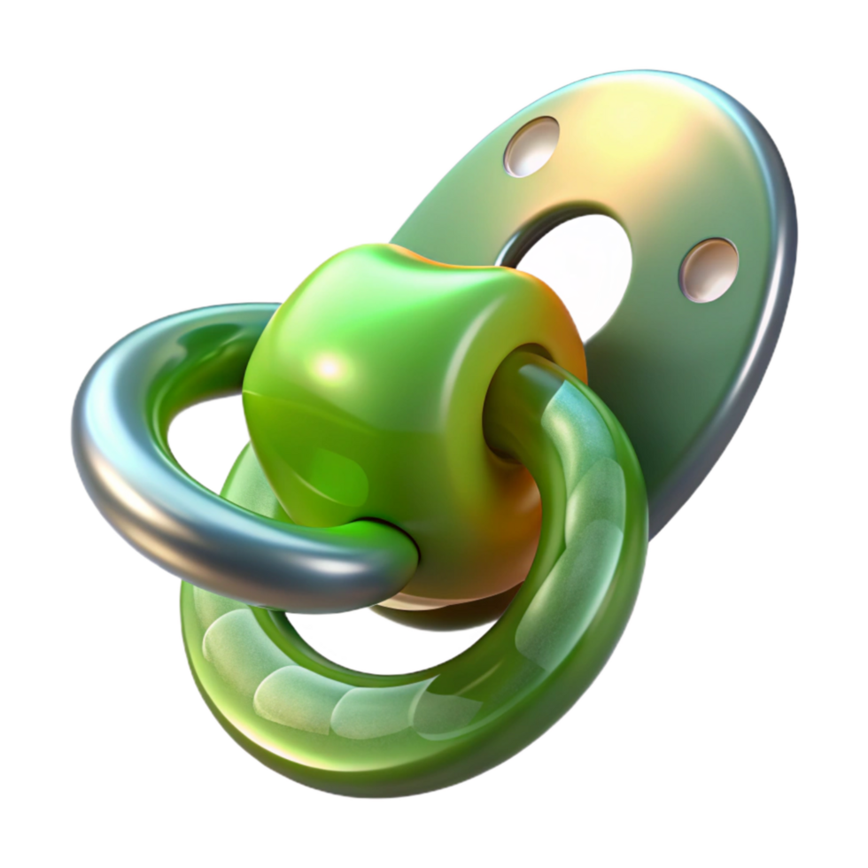 dramatic traditional Pacifier Green and Transparent Isolated high resolution png