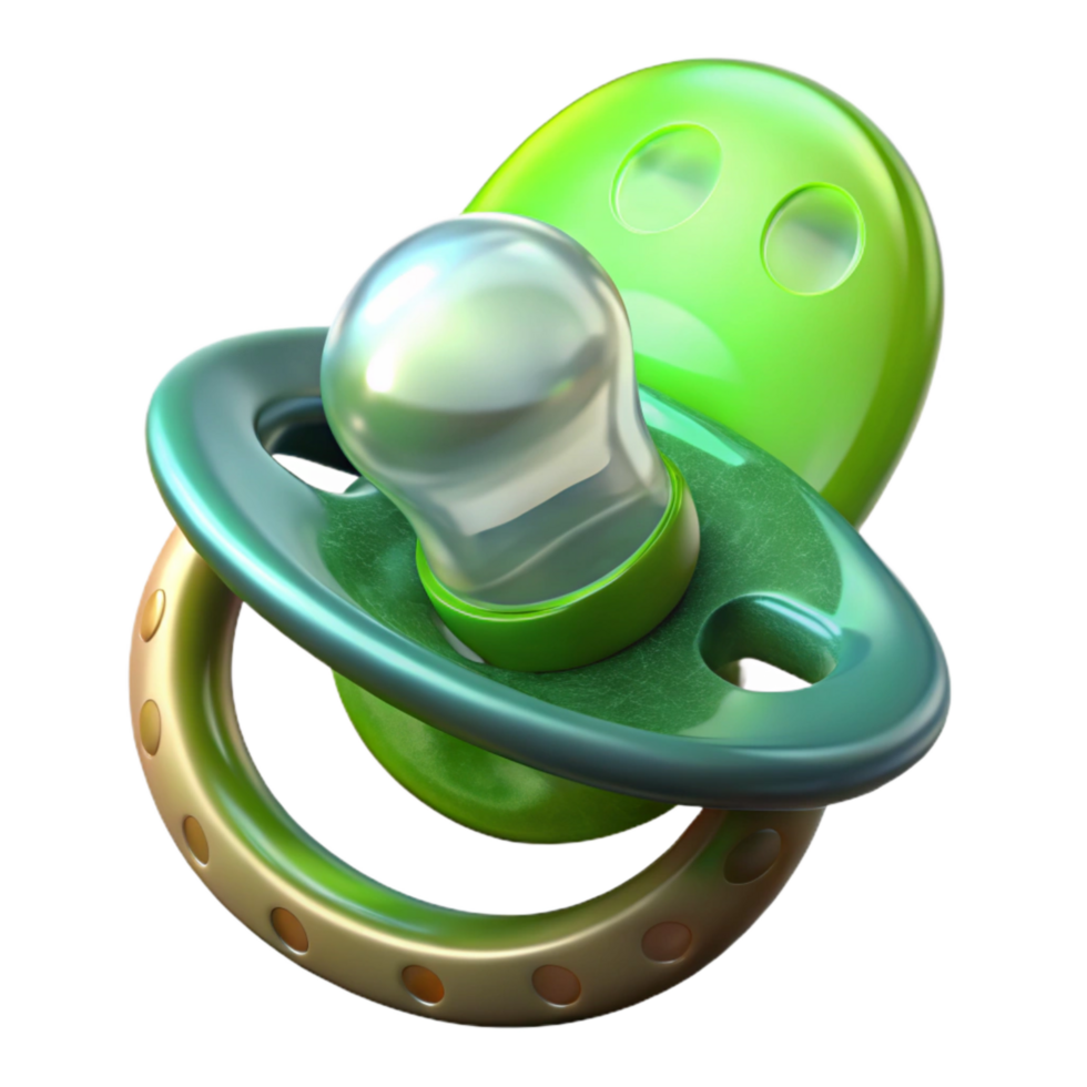 vibrant abstract Pacifier Green and Transparent Isolated detailed png