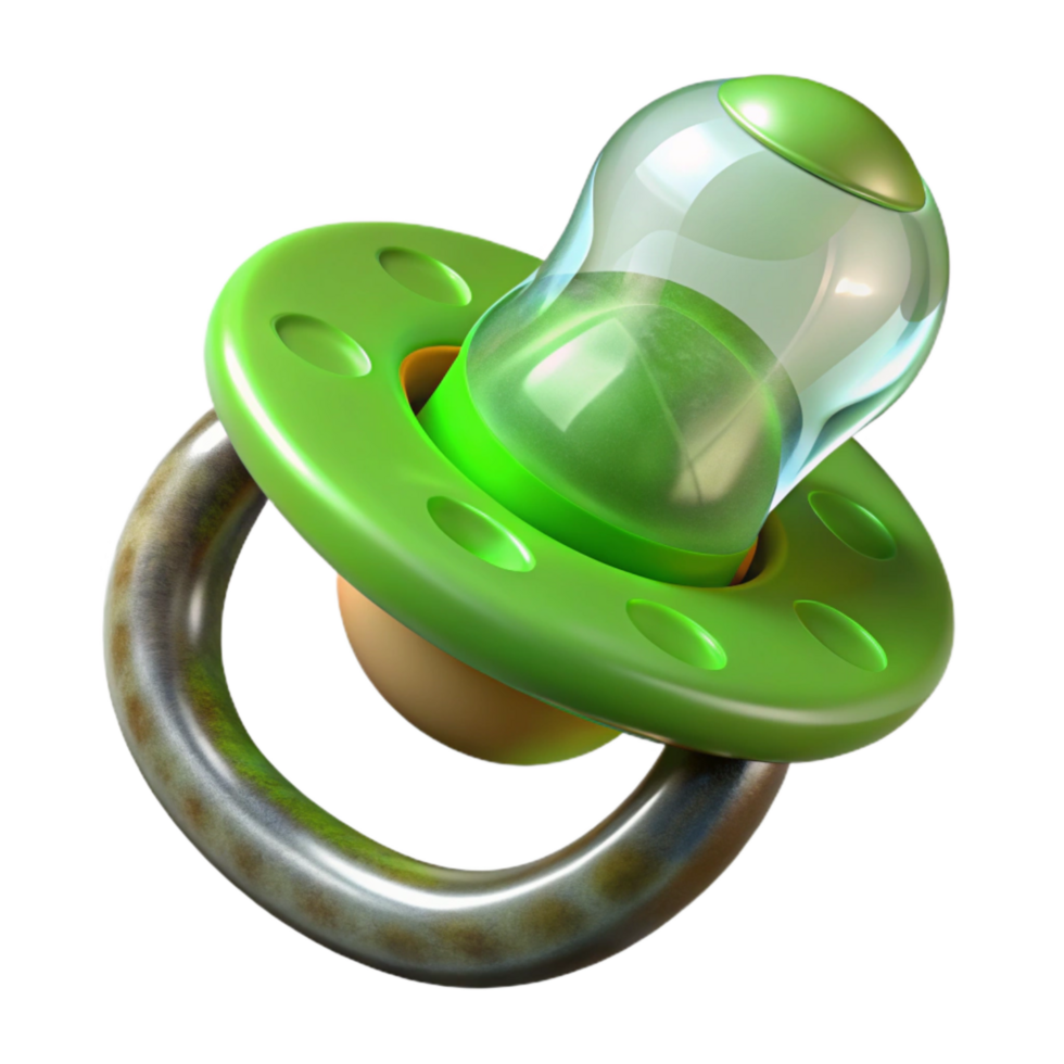 magnificent contemporary Pacifier Green and Transparent Isolated detailed png