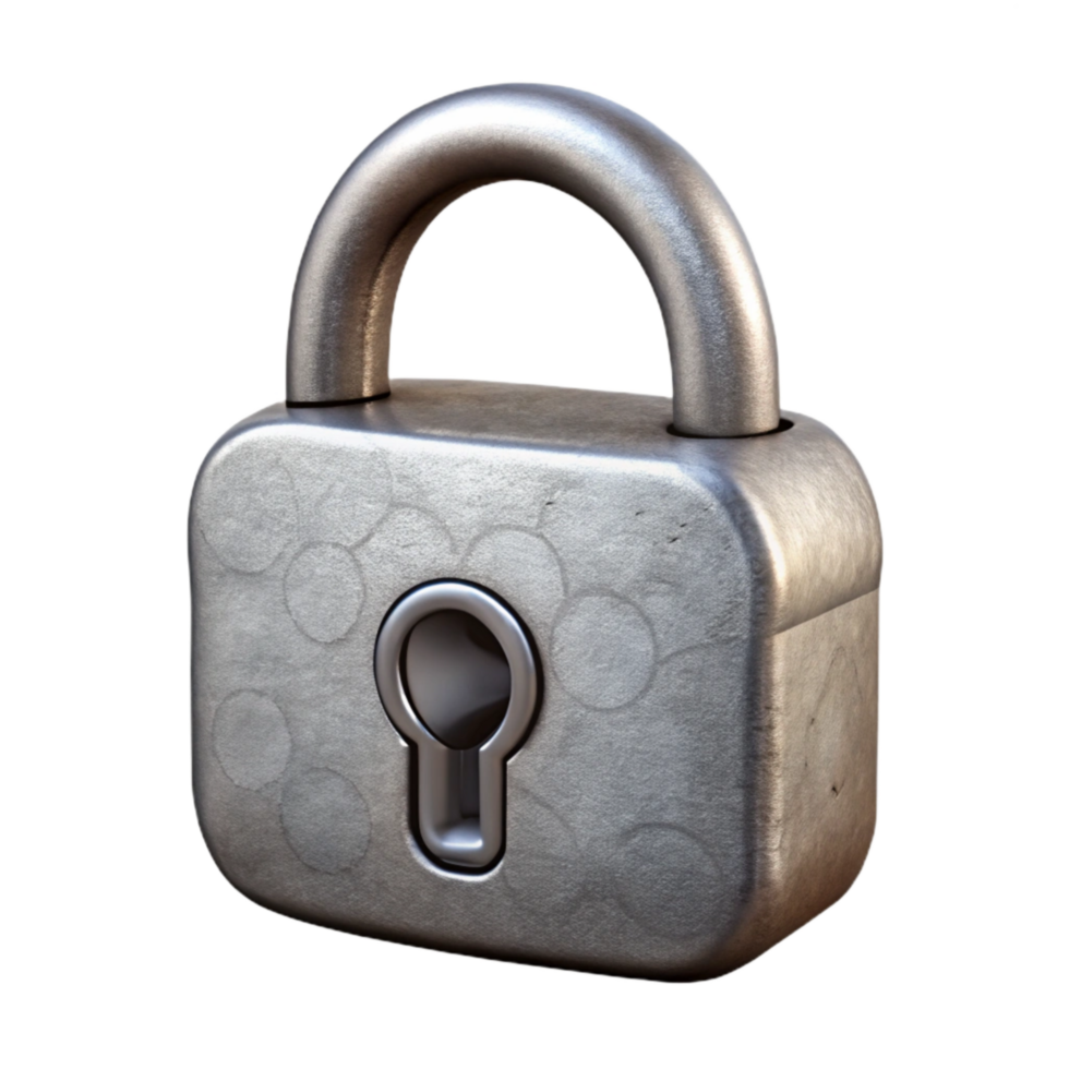 beautiful modern Padlock with Keyhole Silver Style Isolated high quality png
