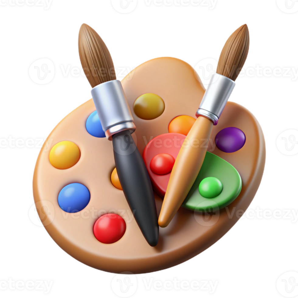 magnificent contemporary Paintbrushes and Palette Transparent Background high resolution png