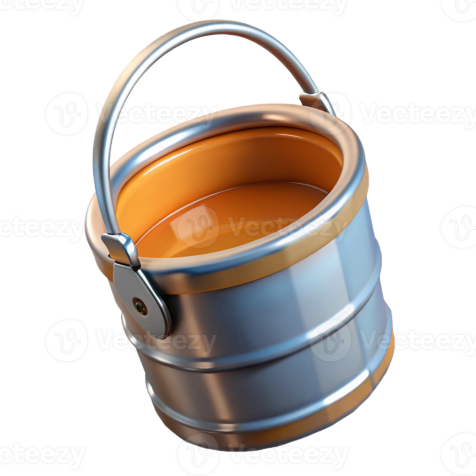 dramatic minimalist Paint Bucket Metal Handle Isolated Cutout premium png