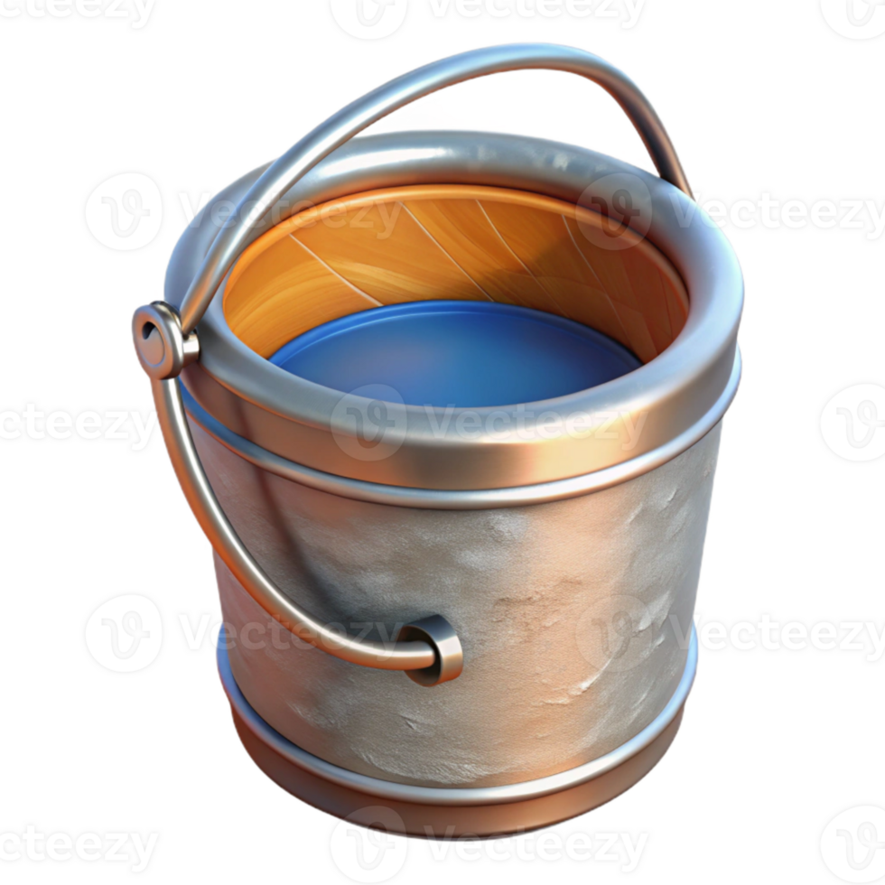 impressive traditional Paint Bucket Metal Handle Isolated Cutout original png