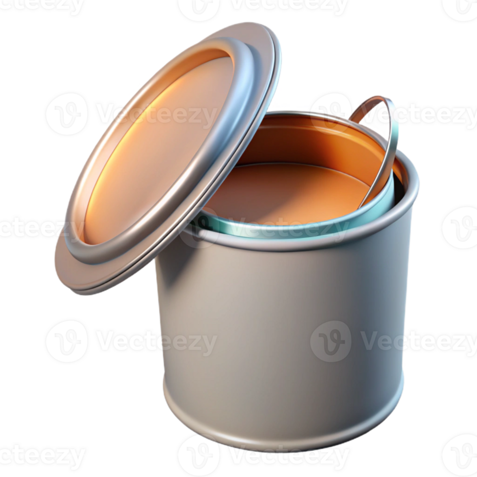 vibrant vintage Paint Can Open Lid Isolated Element authentic png