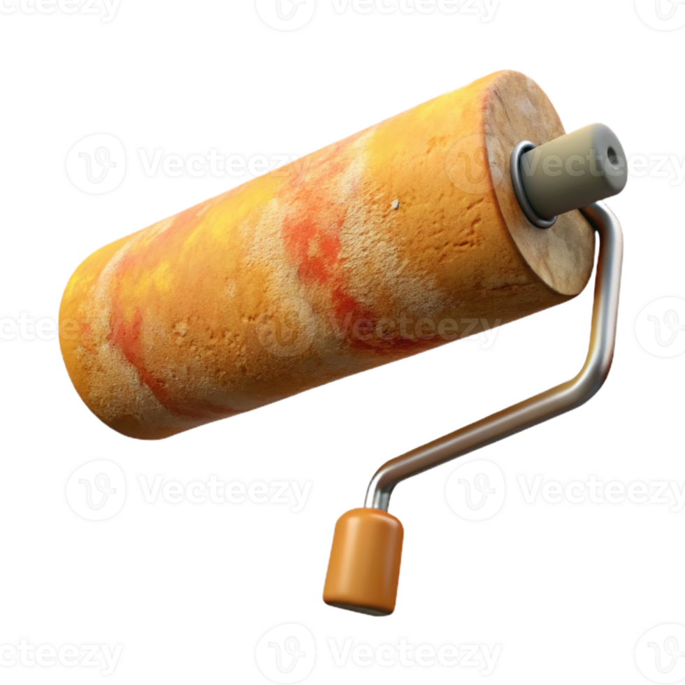 wonderful classic Paint Roller Creating Texture on Wall Transparent Background premium png