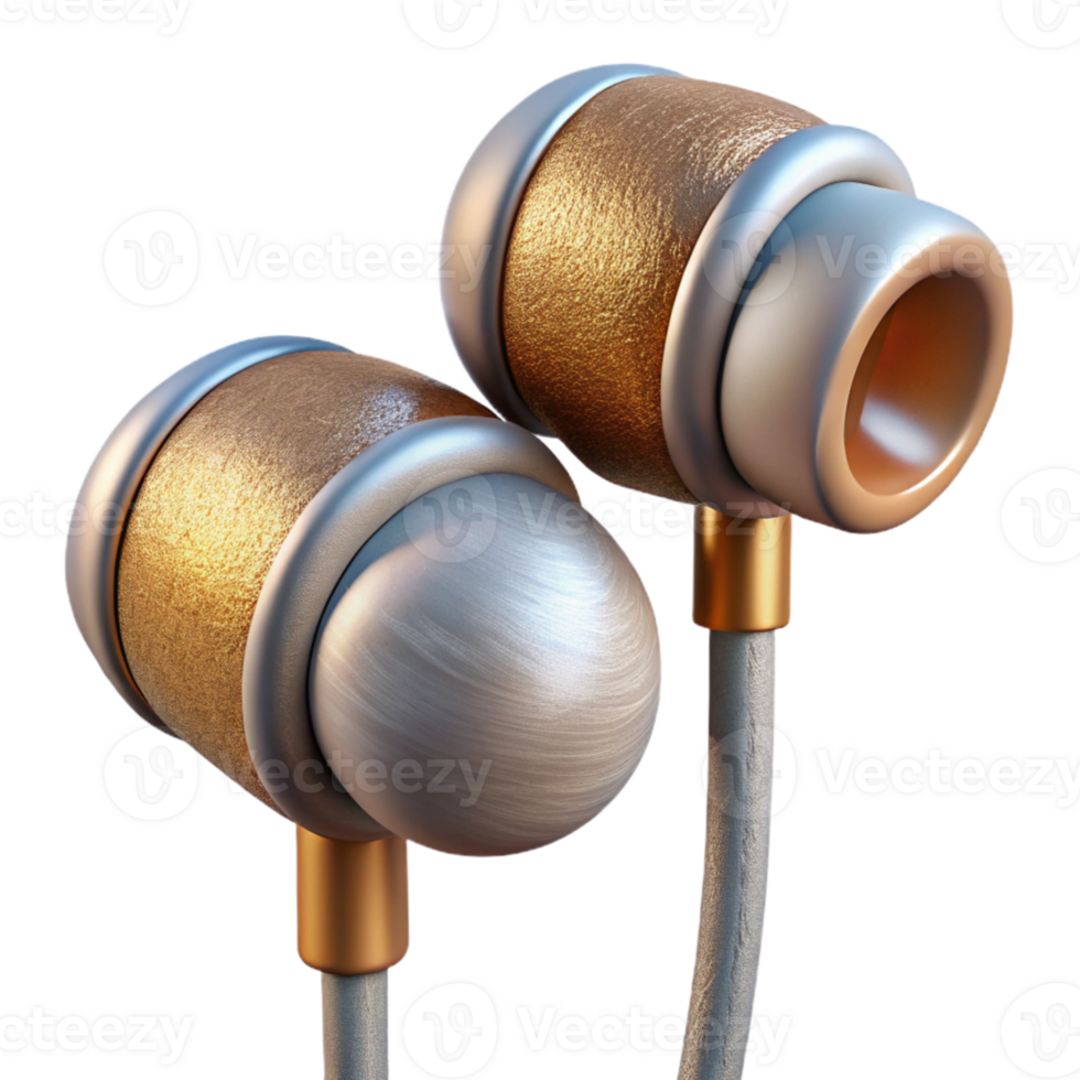 stunning abstract Pair of Earbuds with Wire Isolated original png