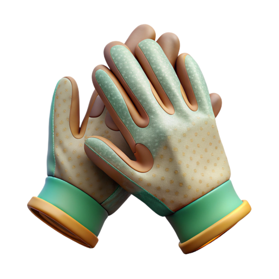dramatic rustic Pair of Gardening Gloves Transparent Background premium png