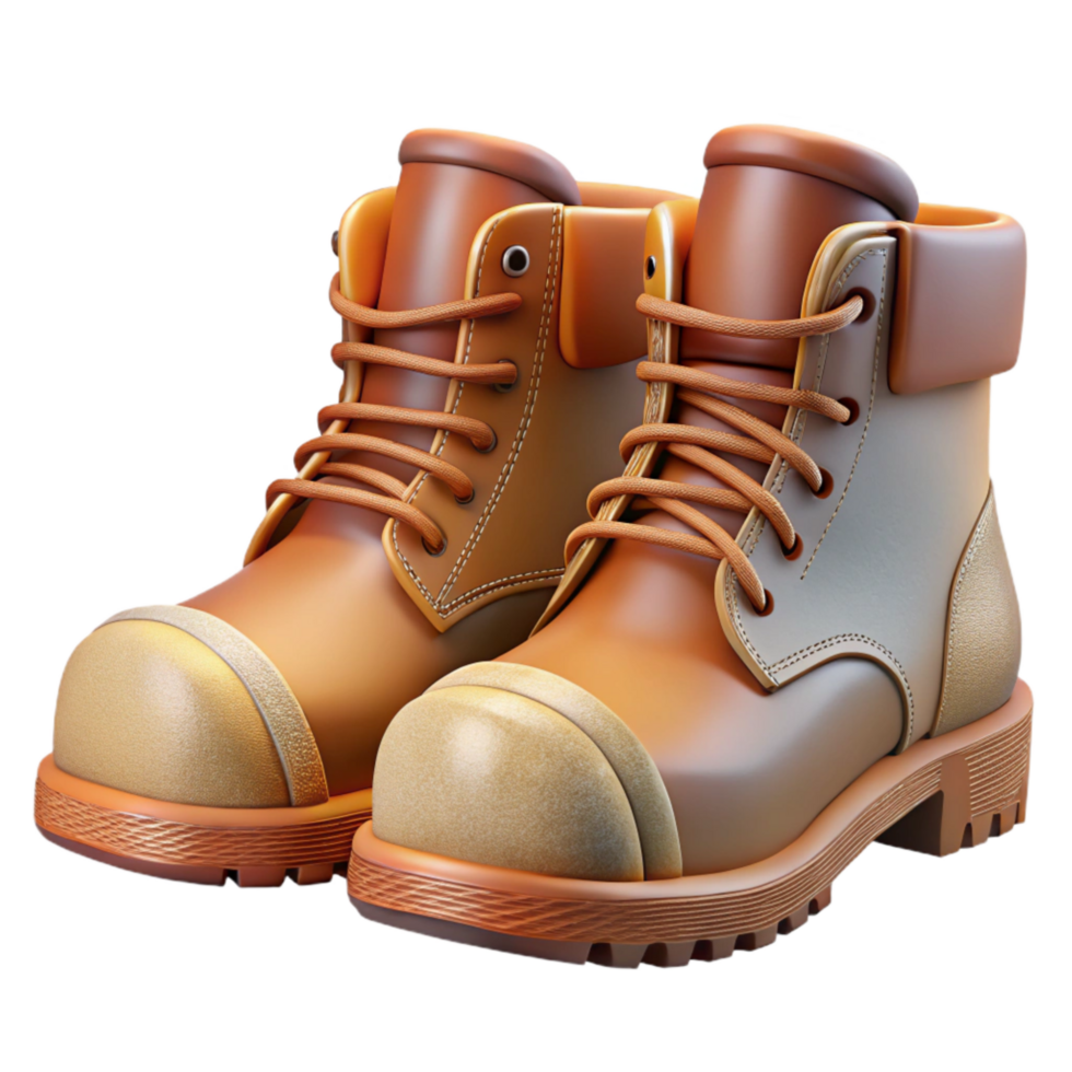 serene modern Pair of Work Boots Isolated exclusive png