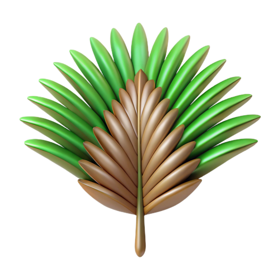 stunning rustic Palm Frond Tropical Foliage Green and Brown Isolated Element exclusive png