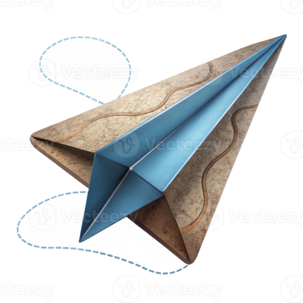 vibrant modern Paper Airplane Flight Path Cutout exclusive png