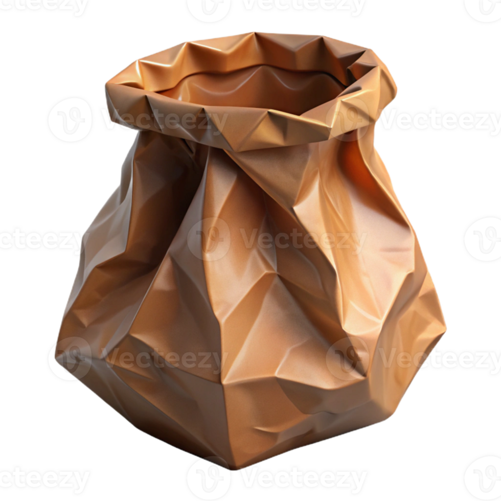 beautiful minimalist Paper Bag Brown Crumpled Isolated original png