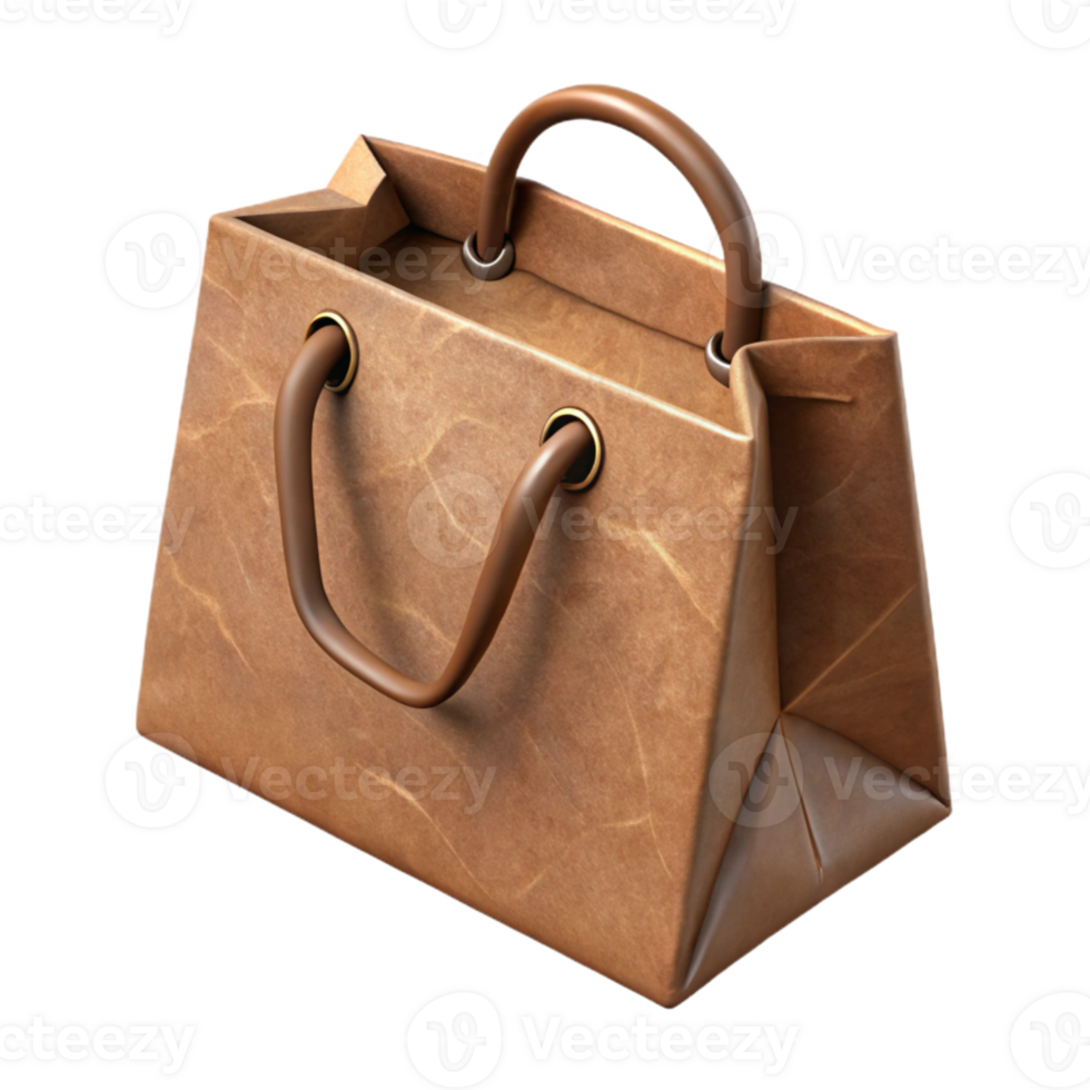 stunning artistic Paper Bag Brown Isolated with Handles high resolution png