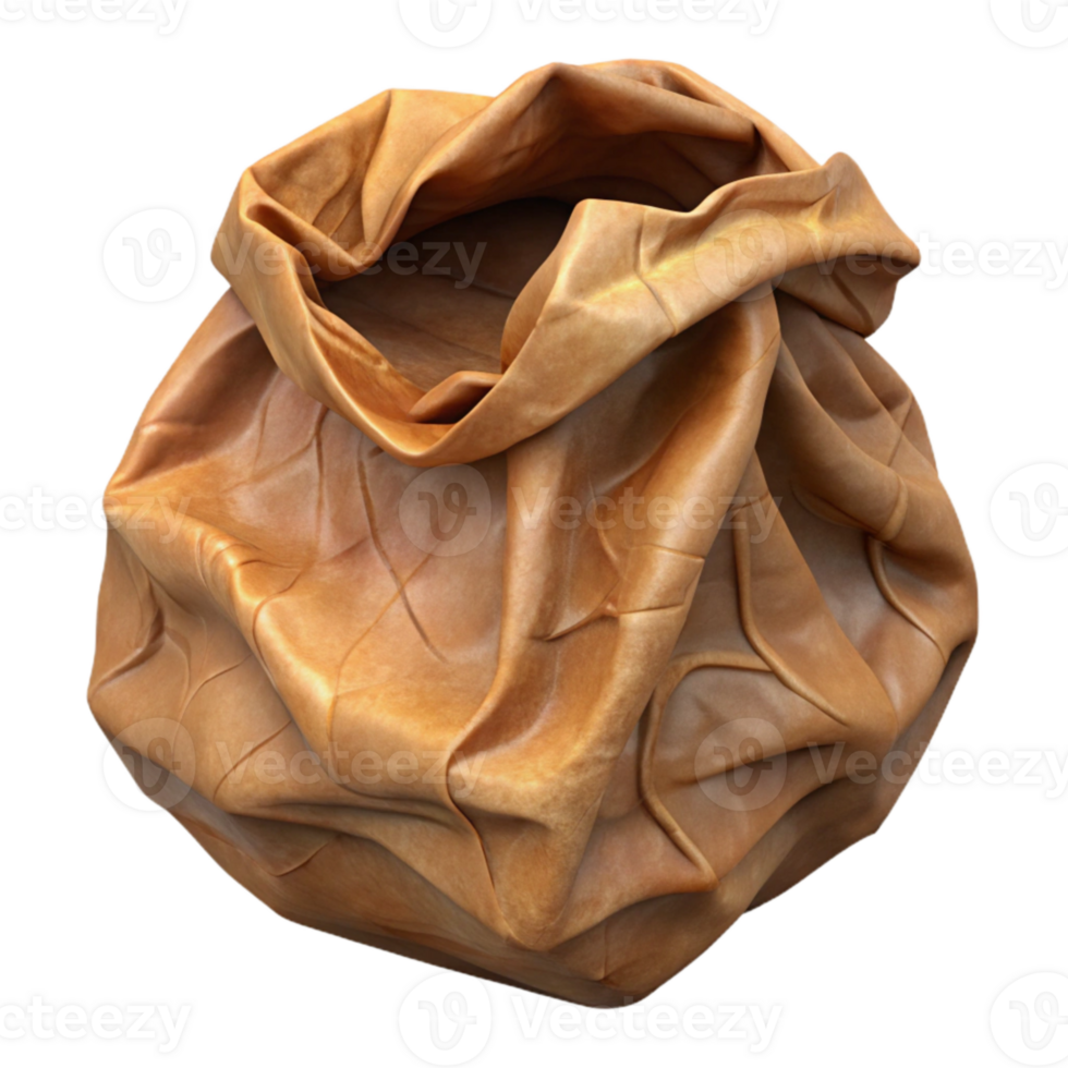 beautiful creative Paper Bag Brown Crumpled Isolated high quality png