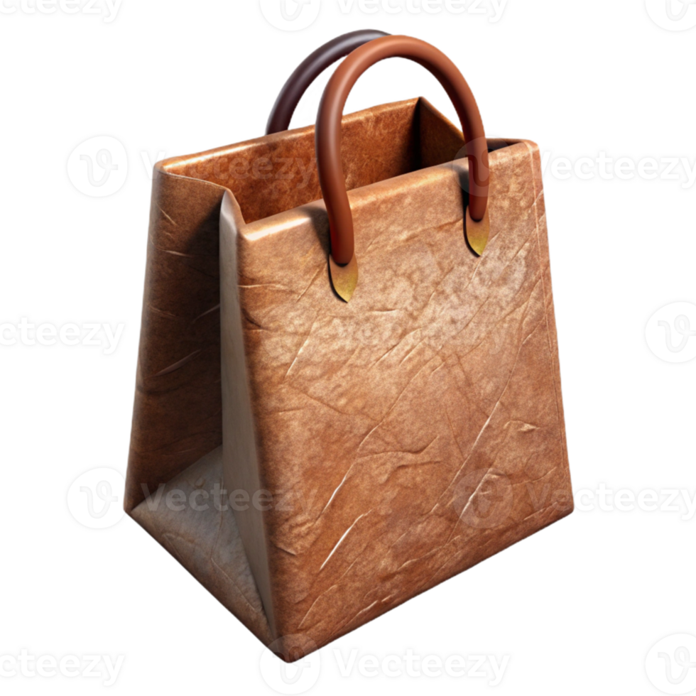 impressive modern Paper Bag Brown Isolated with Handles exclusive png
