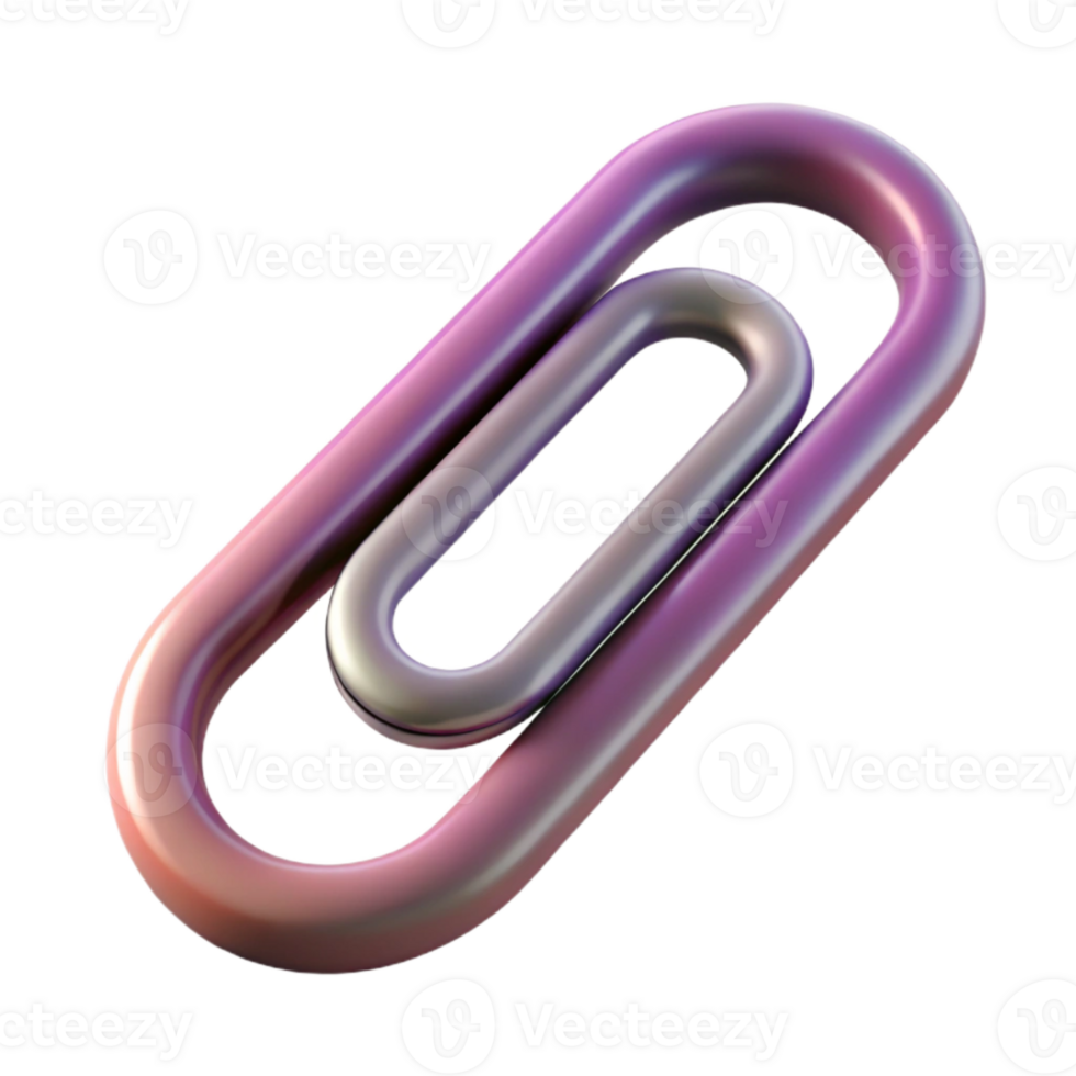 serene abstract Paperclip Side View Cutout Element high resolution png