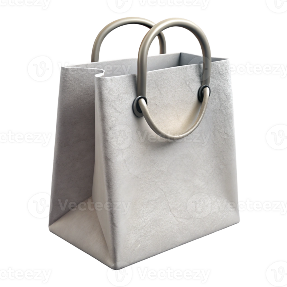 vibrant traditional Paper Bag White Isolated with Handles original png