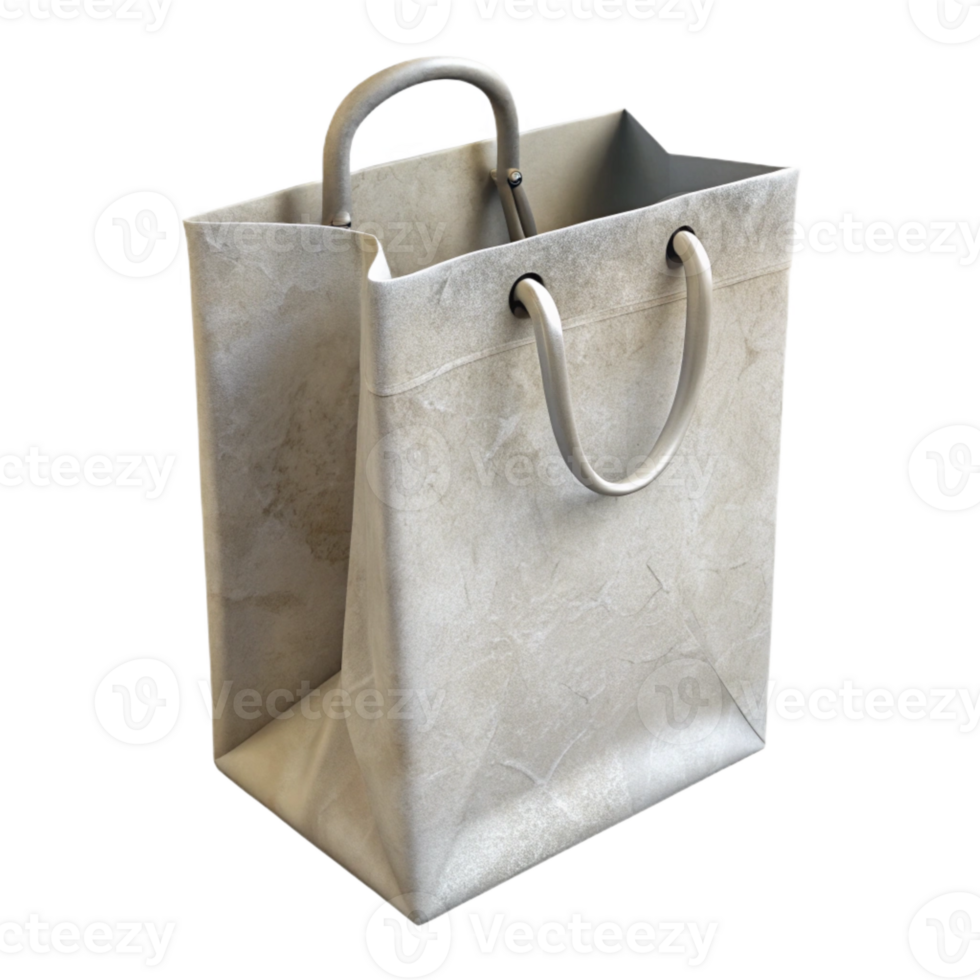 extraordinary traditional Paper Bag White Isolated with Handles high resolution png