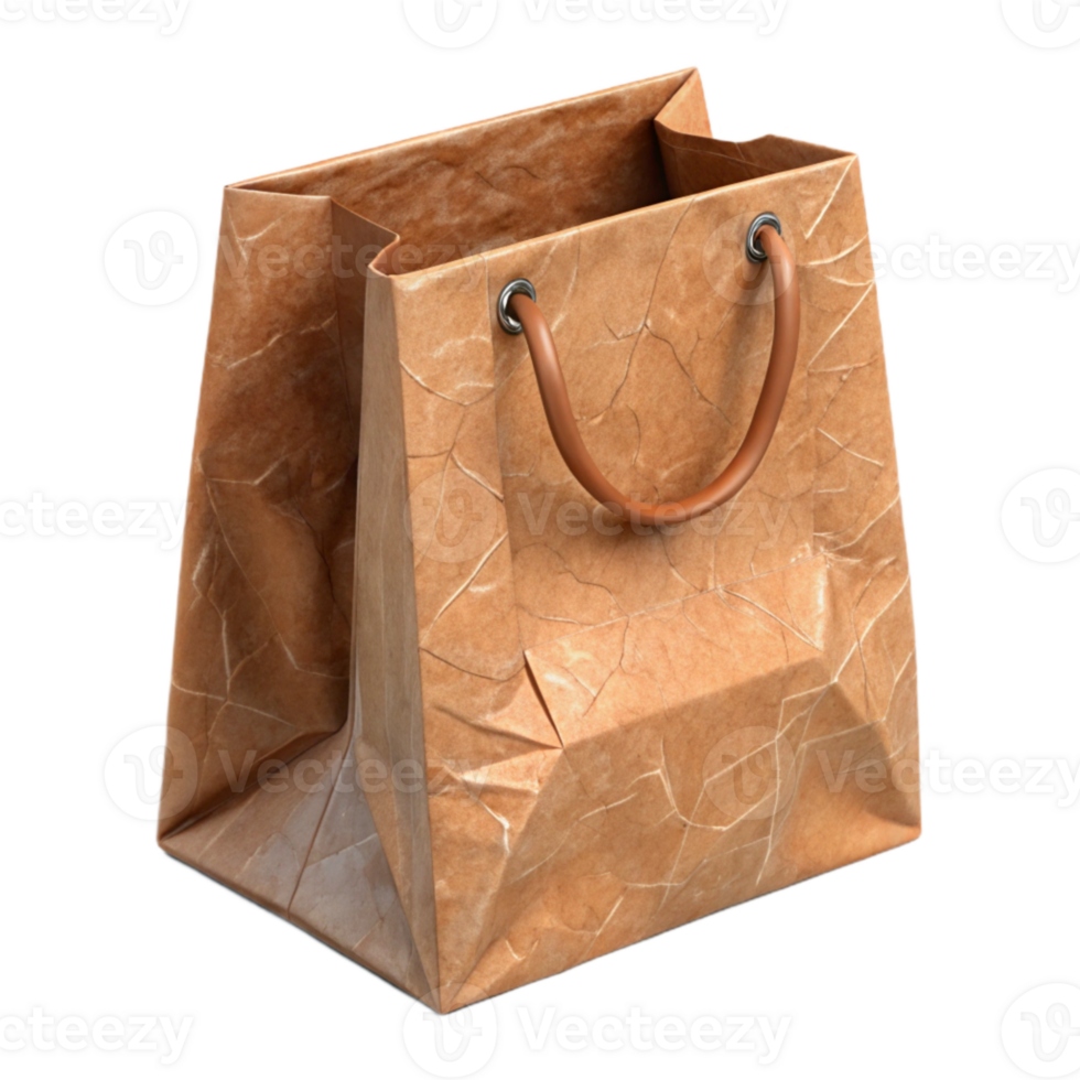 magnificent artistic Paper Bag Brown Kraft Texture Transparent Background genuine png