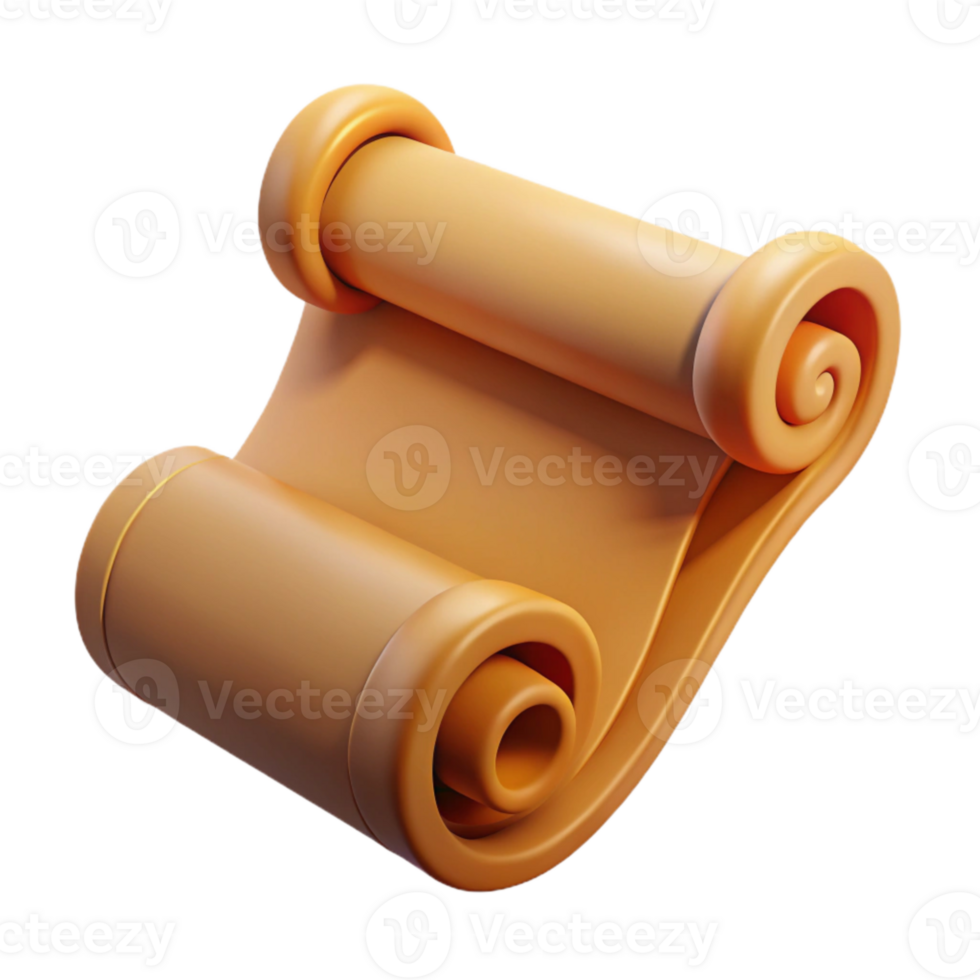 stunning creative Papyrus Scroll Rolled Up View Cutout Element genuine png
