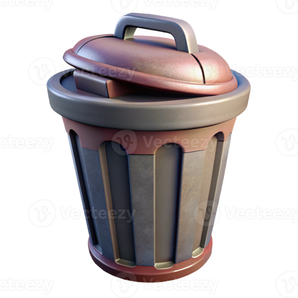 magnificent artistic Park Trash Can with Lid Cutout genuine png