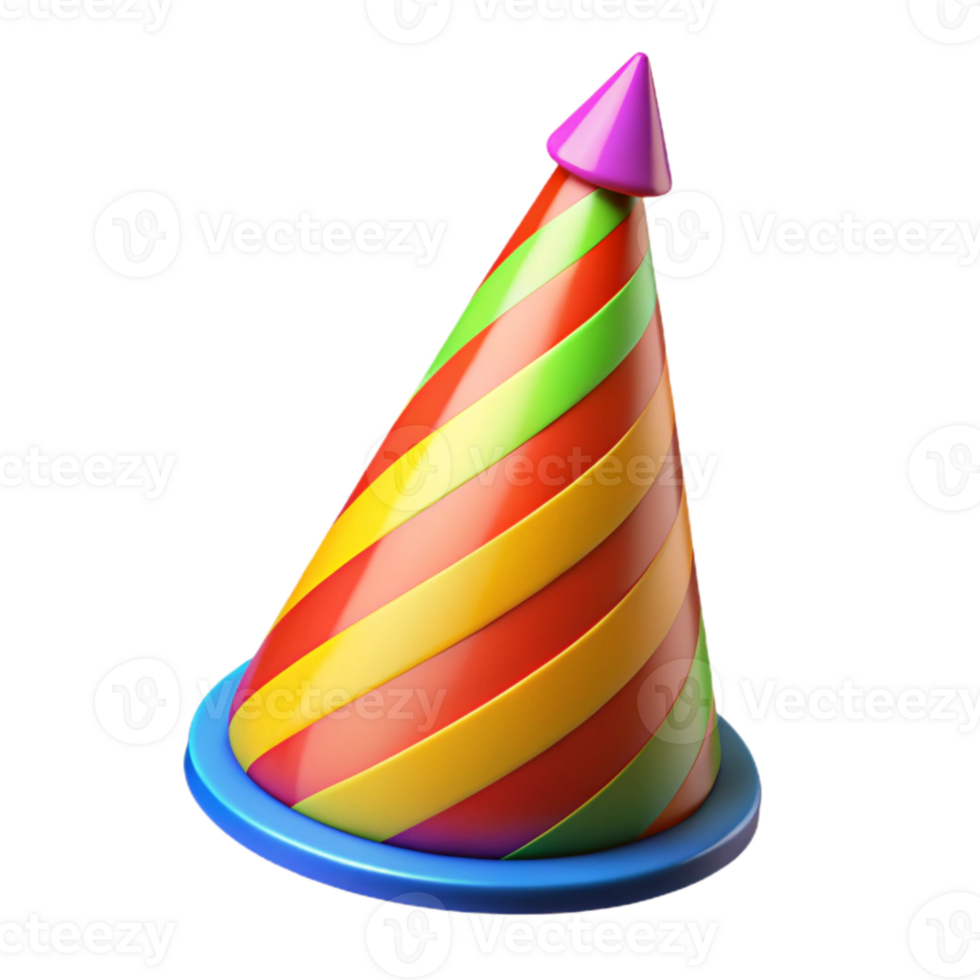 wonderful contemporary Party Hat with Colorful Stripes Cutout authentic png