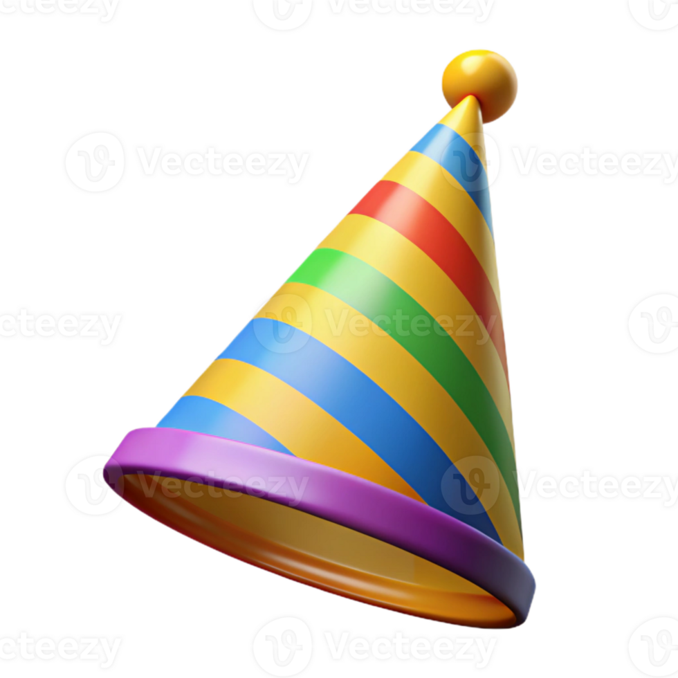 beautiful traditional Party Hat with Colorful Stripes Cutout genuine png