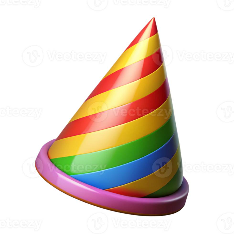 magnificent vintage Party Hat with Colorful Stripes Cutout professional png