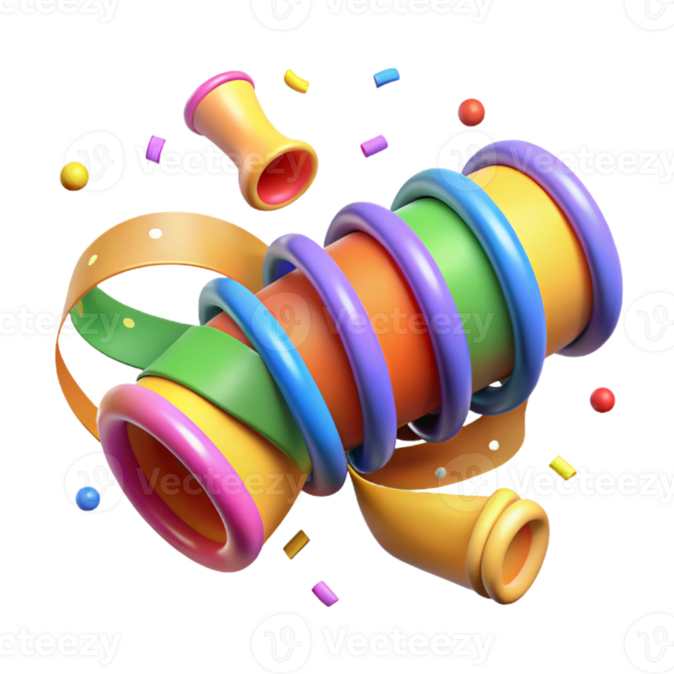 elegant contemporary Party Streamers Colorful Isolated png