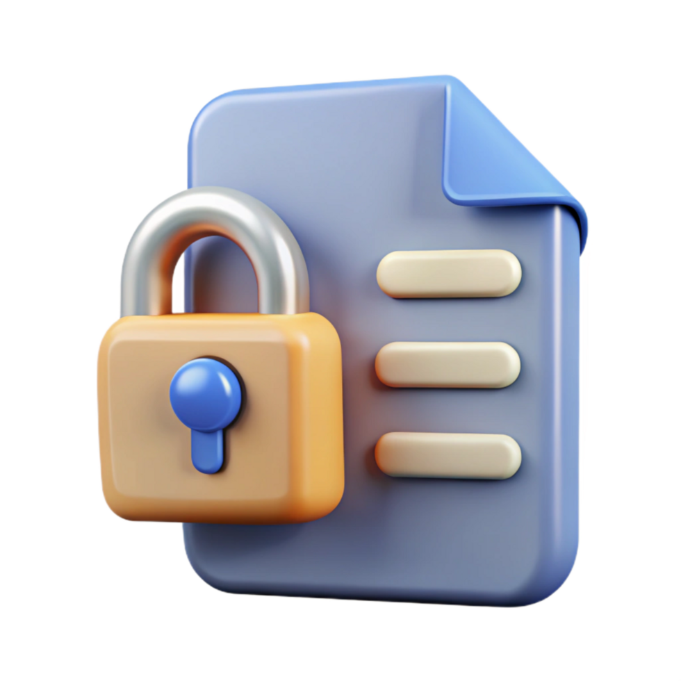 impressive minimalist Password Protected File Icon with Lock Cutout png