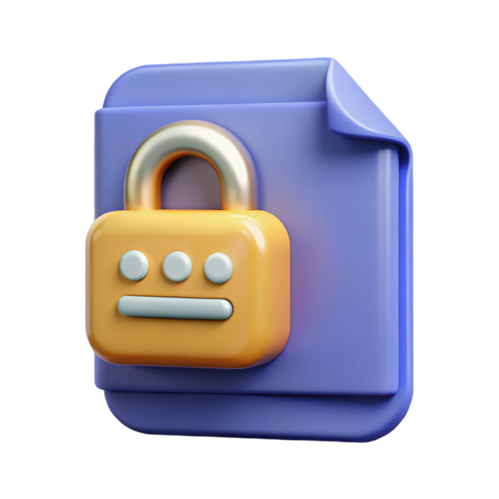 stunning modern Password Protected File Icon with Lock Cutout genuine png
