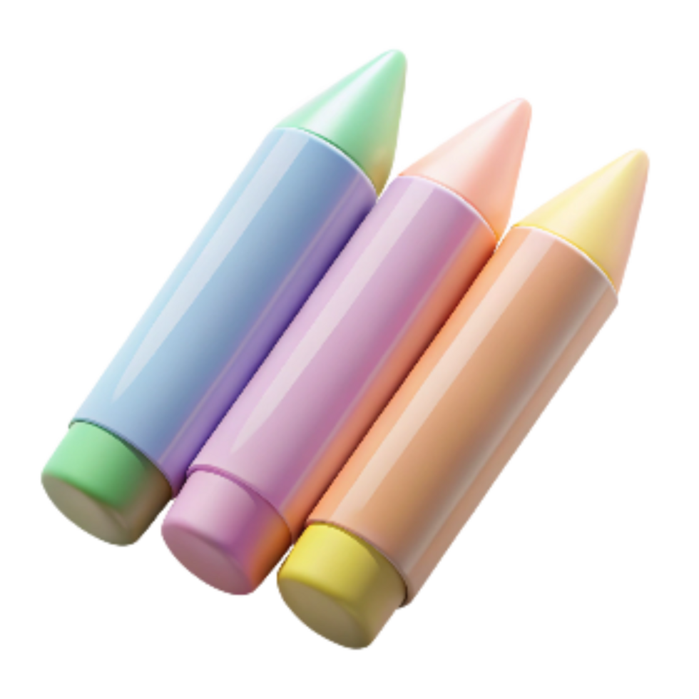 stunning abstract Pastel Crayons Assorted Colors Transparent Background high resolution png