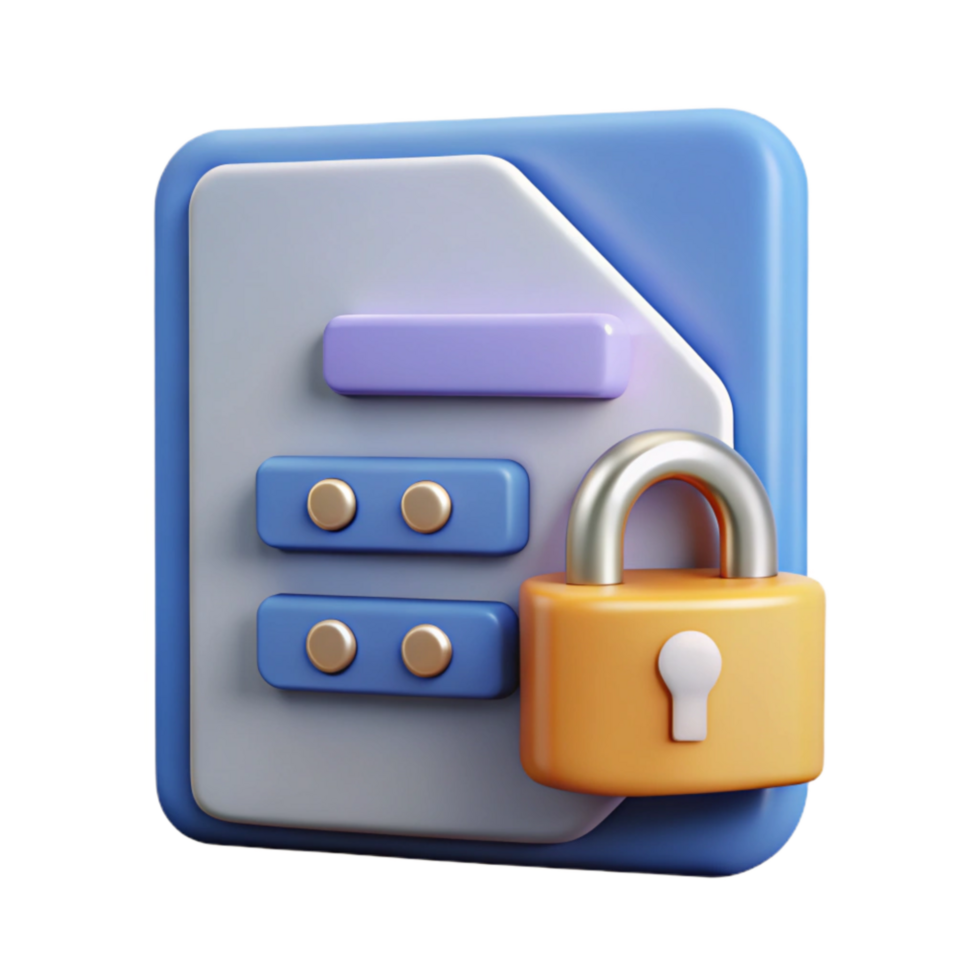 impressive classic Password Protected File Icon with Lock Cutout exclusive png