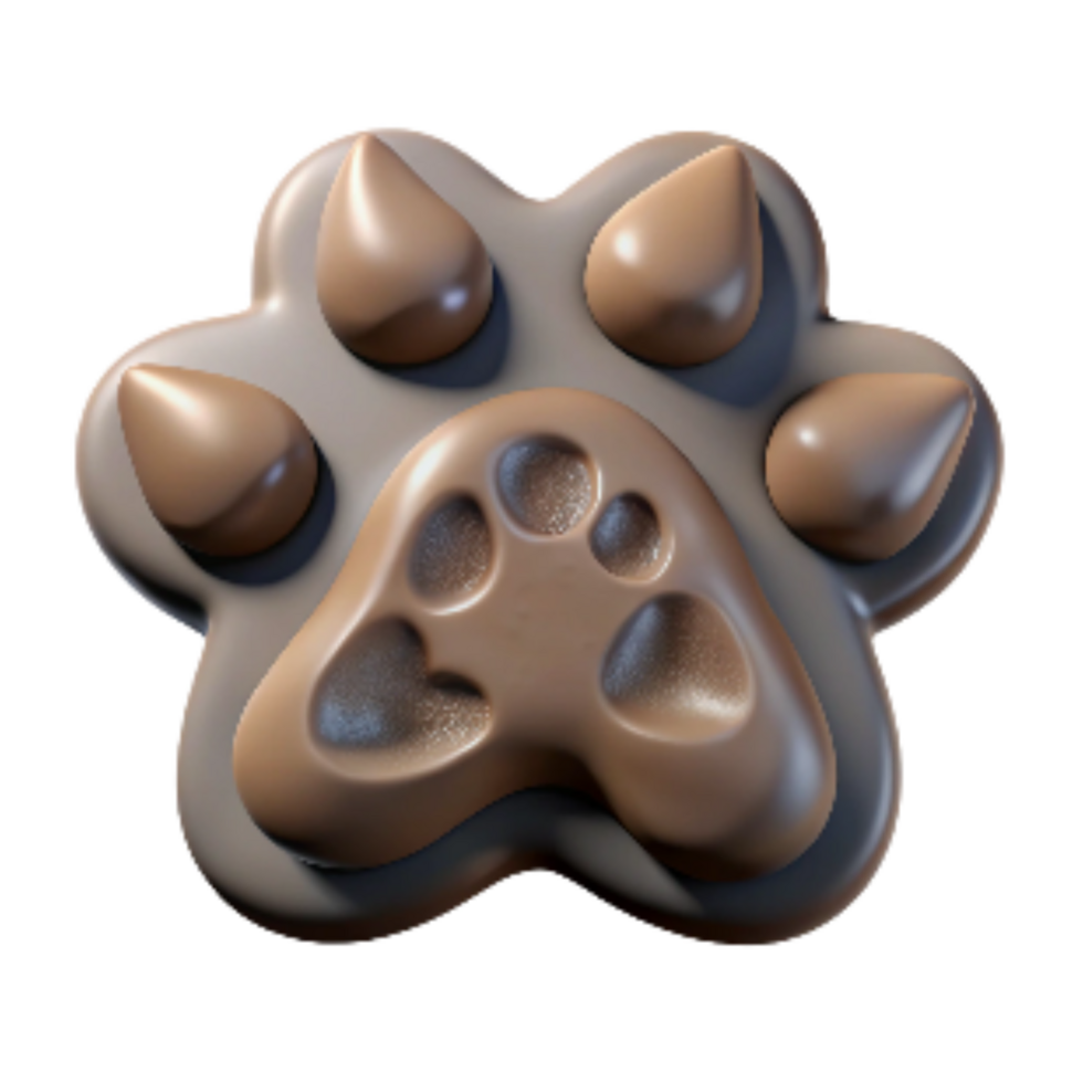 wonderful artistic Paw Print in Mud Cutout Isolated original png