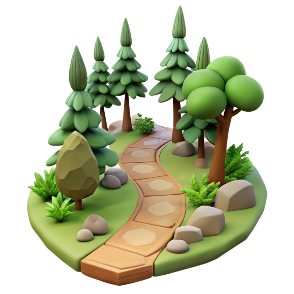 impressive abstract Peaceful Forest Path Transparent Background png