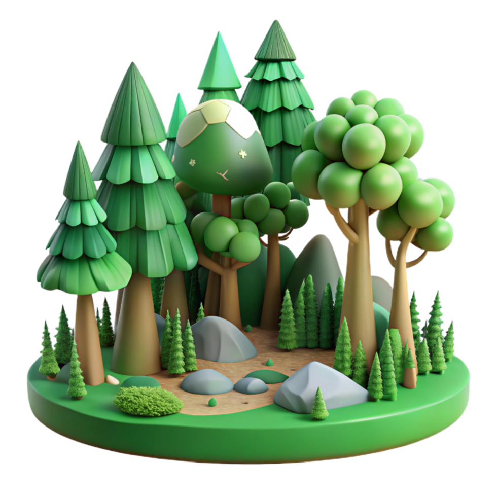 elegant creative Peaceful Forest Scene Green Hues Cutout genuine png