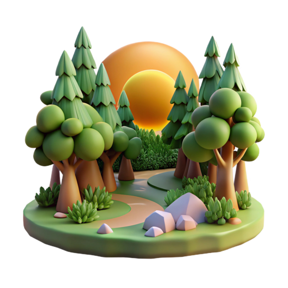 serene classic Peaceful Forest Scene with Sunlight Cutout high quality png