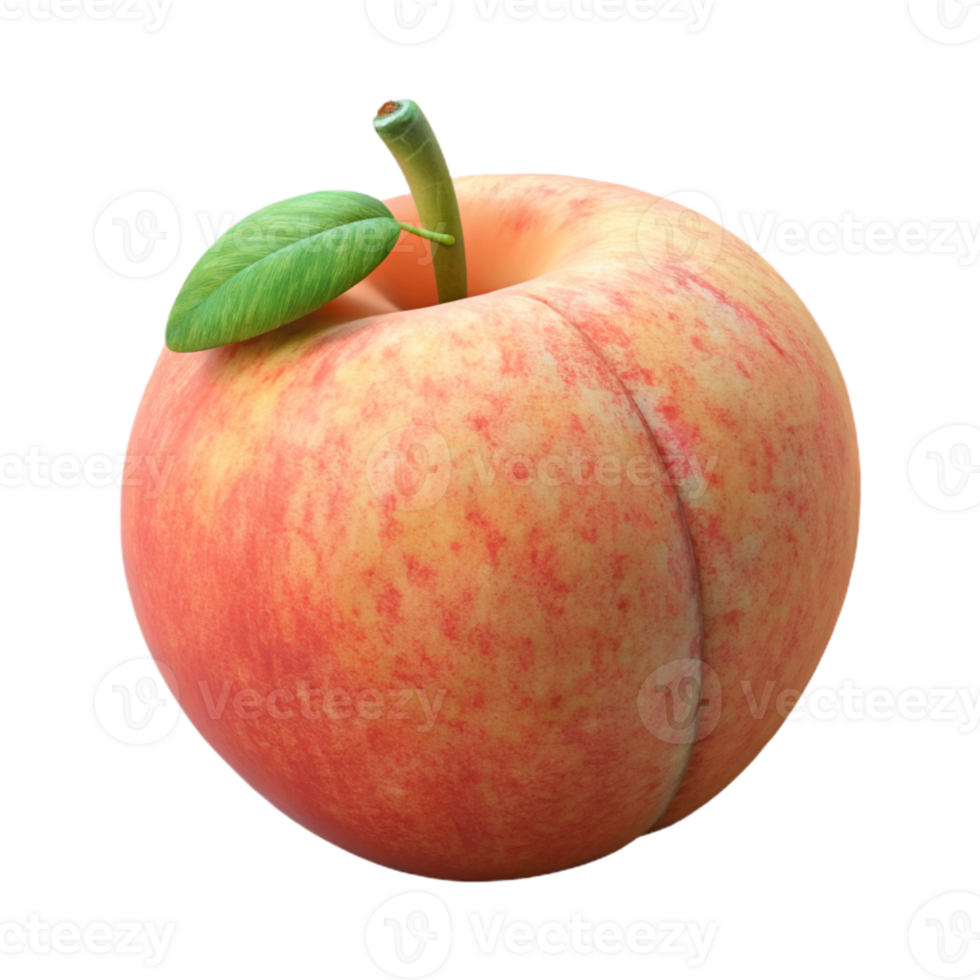 magnificent artistic Peach Whole Top View Cutout high resolution png
