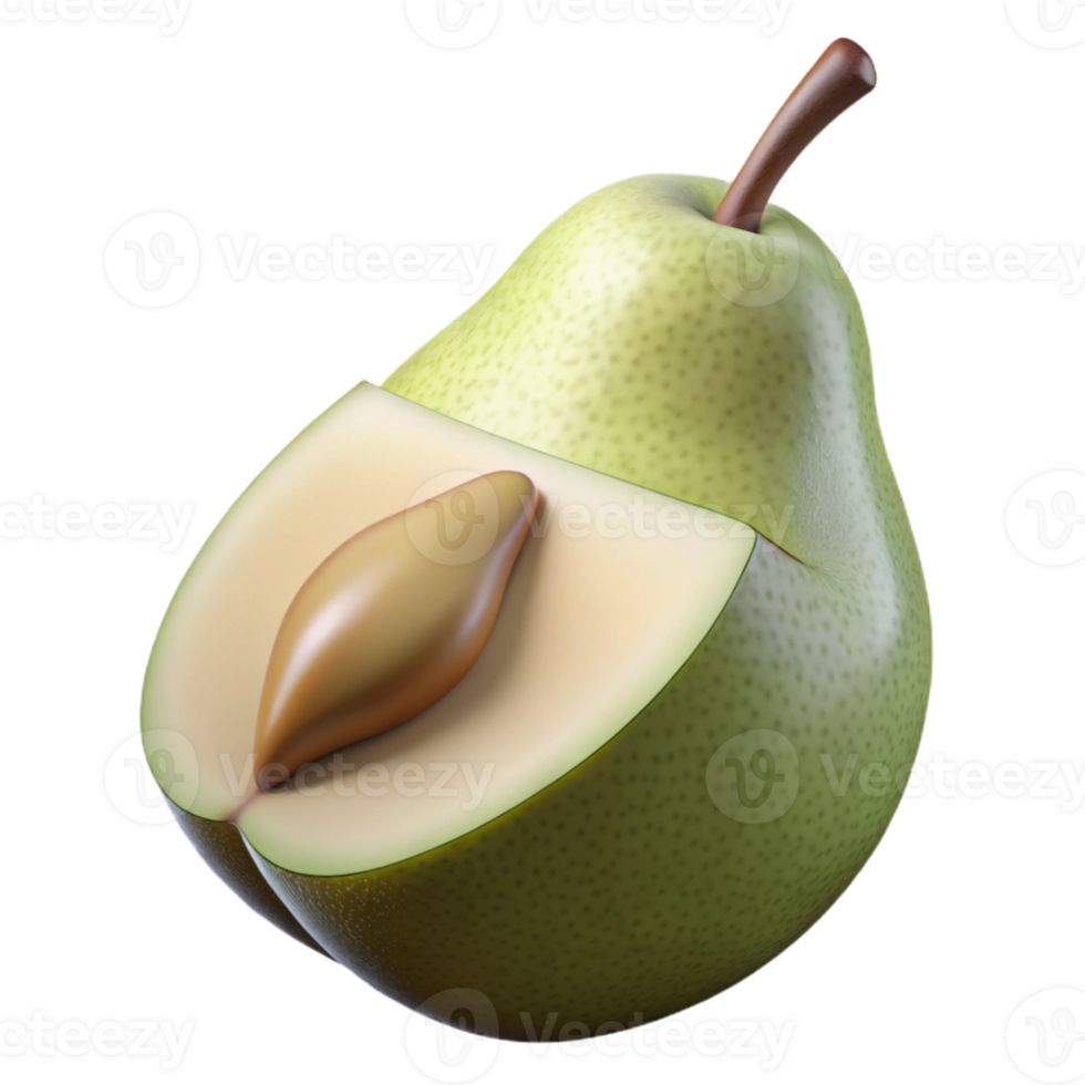 elegant abstract Pear Slice Cross Section Isolated premium png